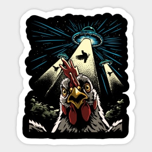 Chicken Abduction Sticker